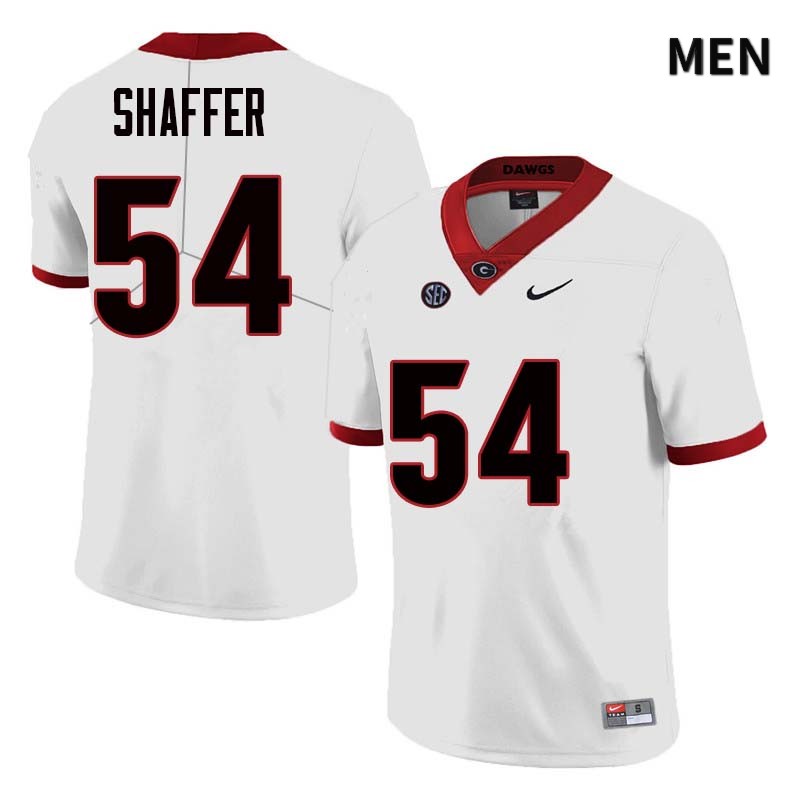 Georgia Bulldogs Men's Justin Shaffer #54 White Stitched College UGA Football Jersey 23ZA018PW